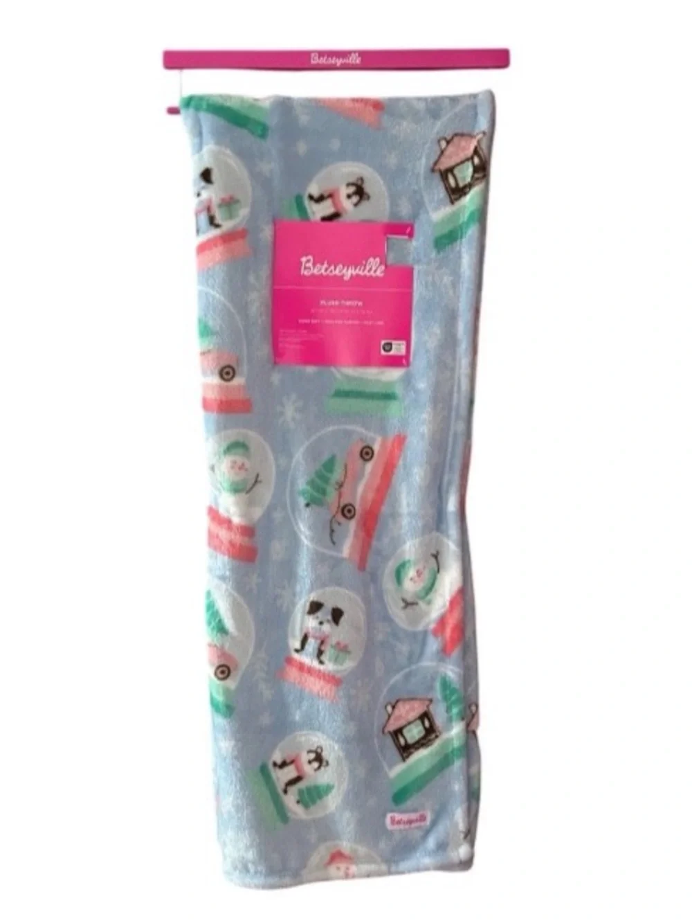 NEW BETSEYVILLE Plush Throw Betsey Johnson Blanket 50” X 70” Snow Globes